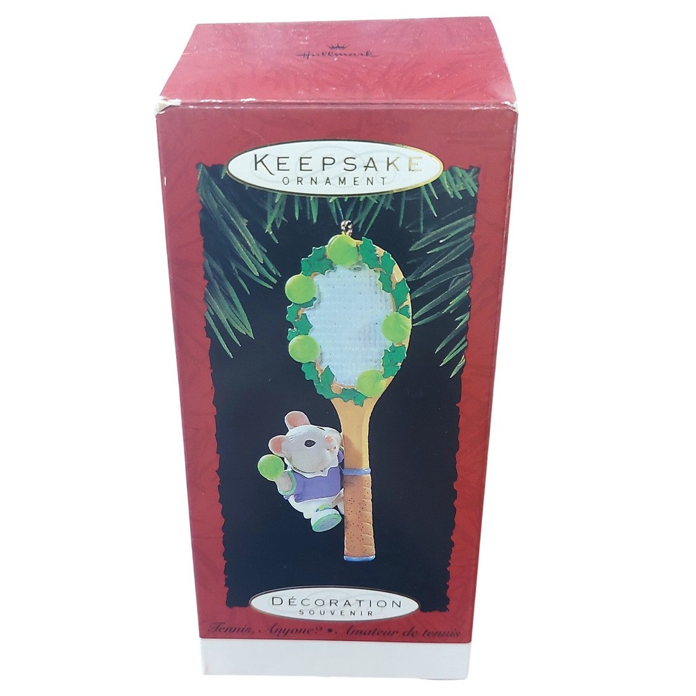 Vintage Hallmark Keepsake Ornament 1995 Tennis Anyone Mouse Racket QX5907 Boxed‎